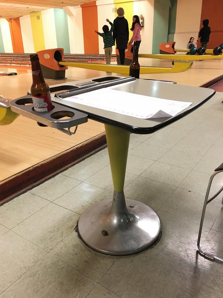 Vintage Brunswick Bowling Aluminum Bistro Tables For Sale ...
