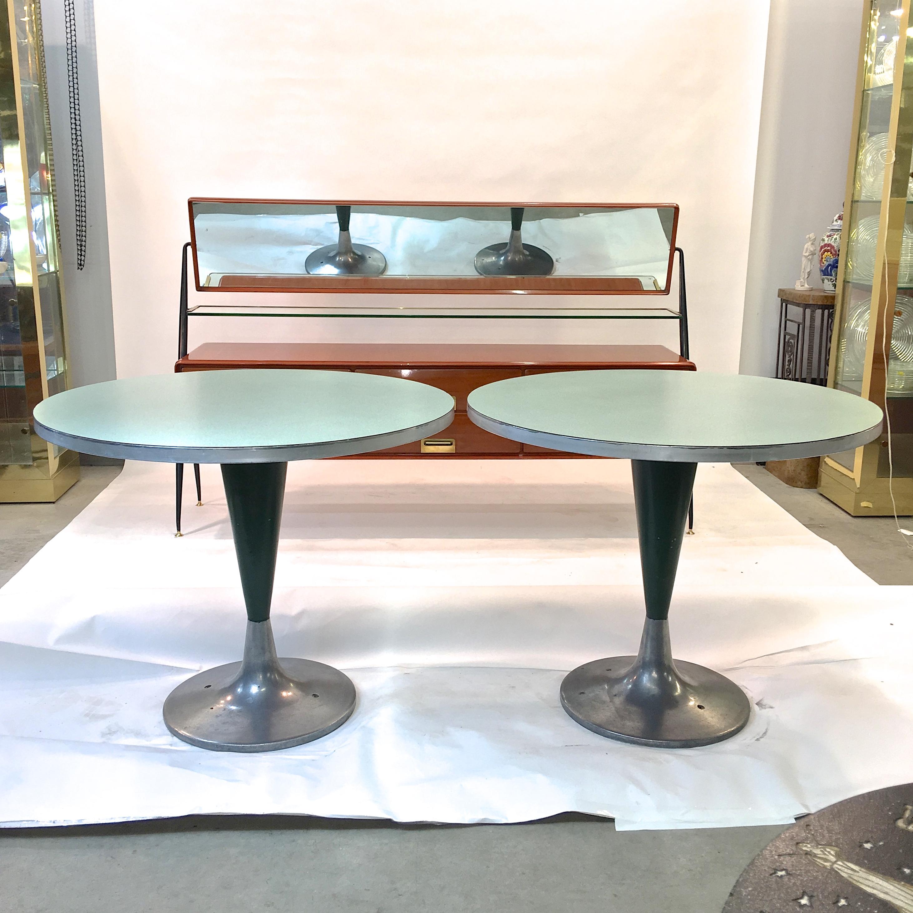 Mid-Century Modern Tables de bowling Brunswick vintage en aluminium en vente