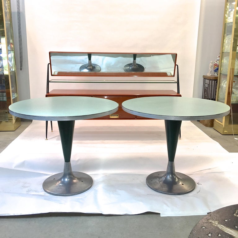 Vintage Brunswick Bowling Aluminum Bistro Tables For Sale ...