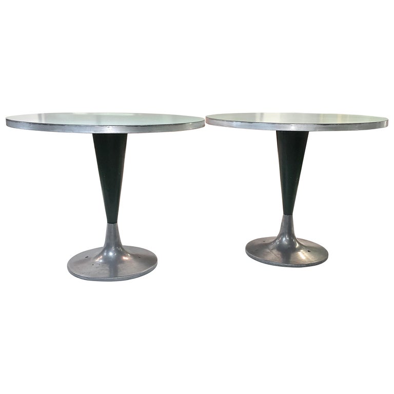 Vintage Brunswick Bowling Aluminum Bistro Tables For Sale ...