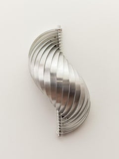 Applique vintage en aluminium brossé Henri Mathieu, France, années 1960