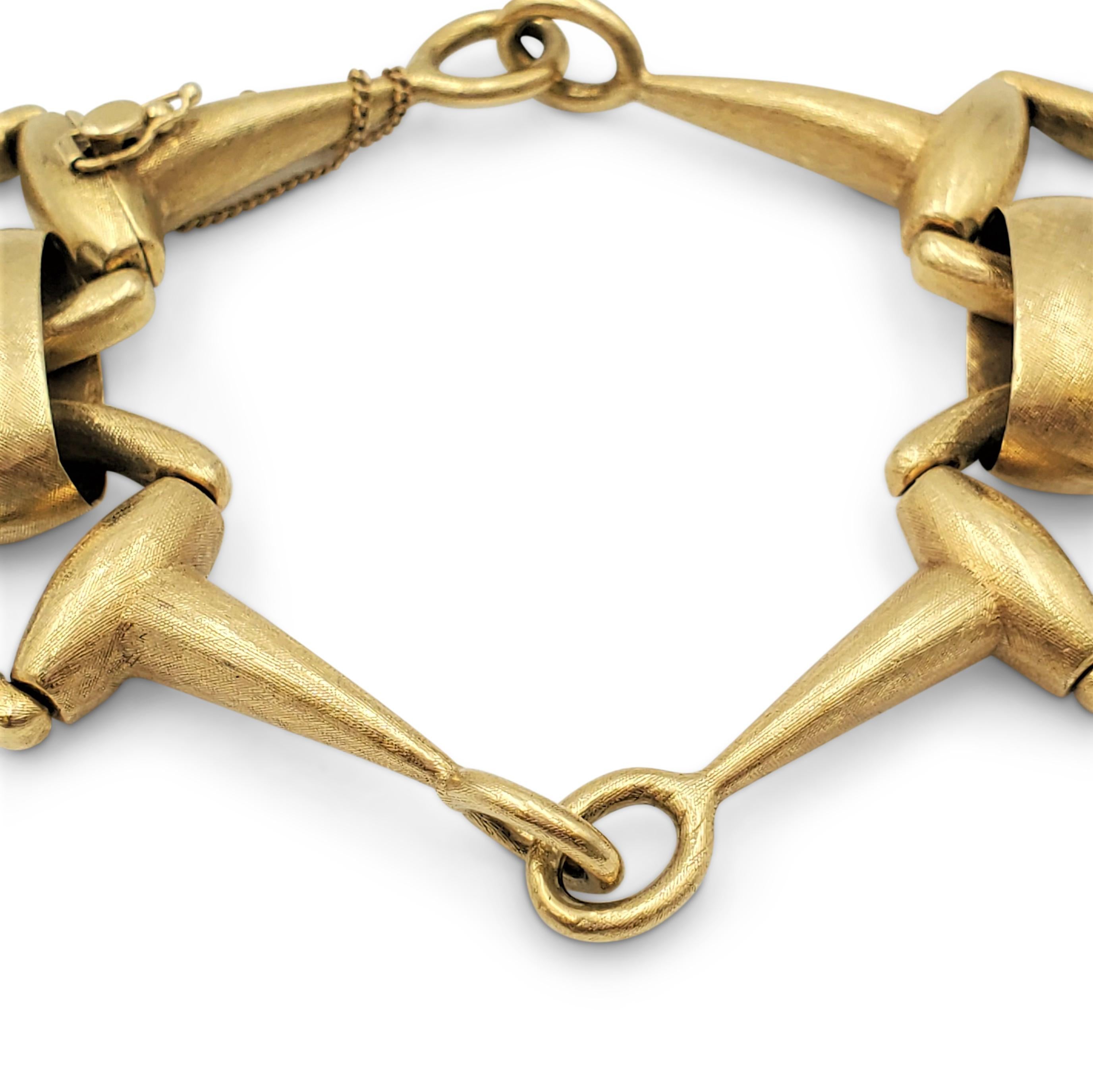 Vintage Brushed Gold Horsebit Bracelet 1