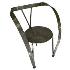 Vintage-Stuhl aus gebürstetem Metallband