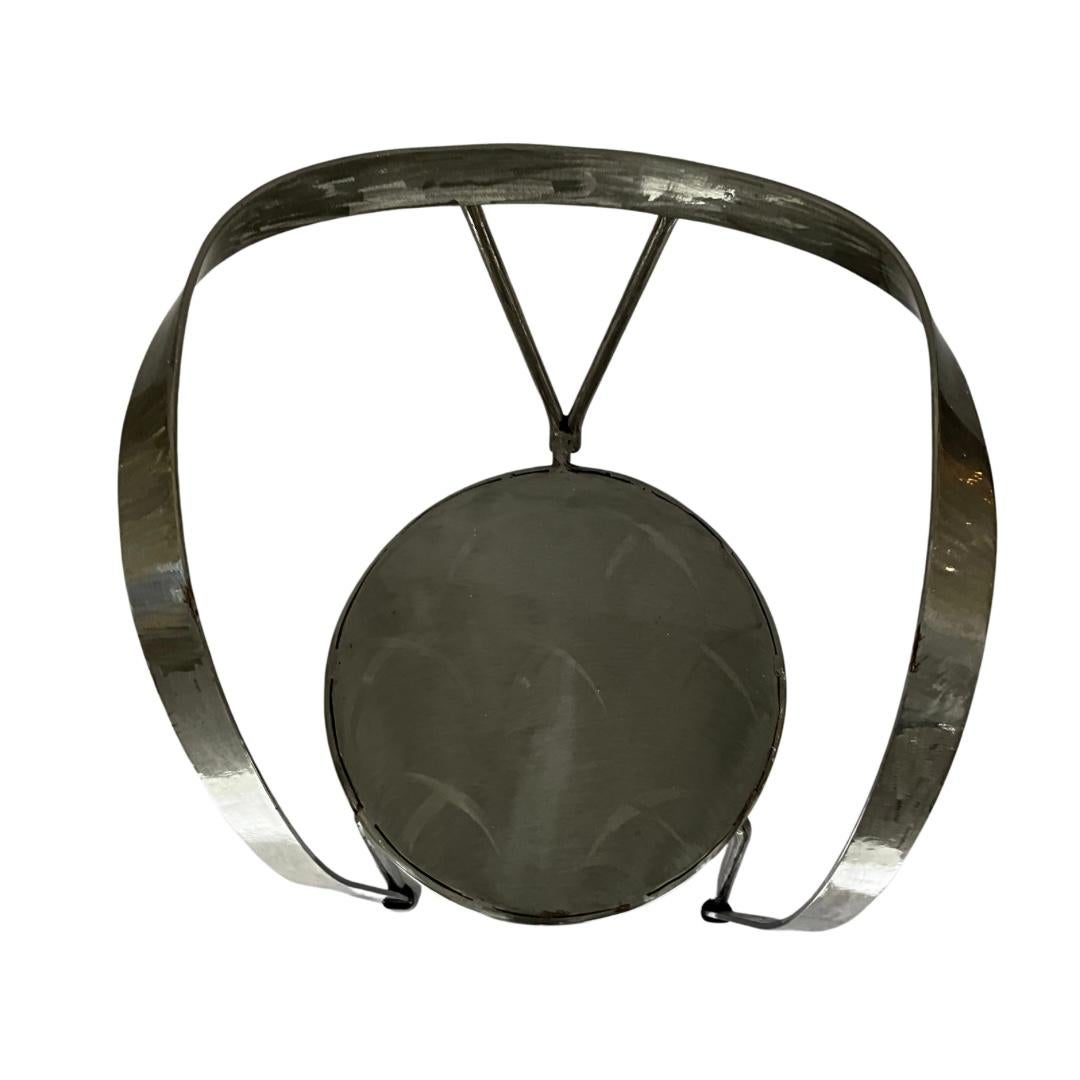 Vintage Brushed Metal Ribbon Chair For Sale 1