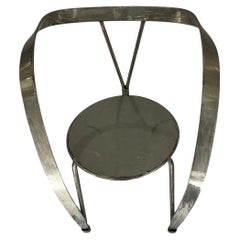 Vintage Brushed Metal Ribbon Chair