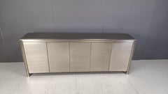Vintage brushed steel credenza by Belgochrom, 1980s