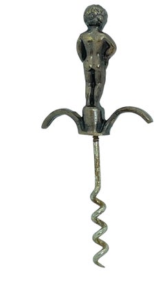 Vintage Brussels Manneken Pis Souvenir Corkscrew, 1920s