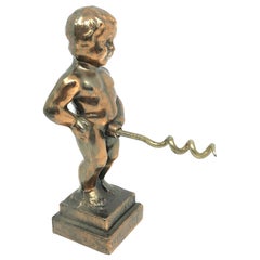 Vintage Brussels Manneken Pis Souvenir Corkscrew, 1950s