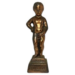 Vintage Brussels Manneken Pis Souvenir Statue, Belgium 1960s Grand Tour