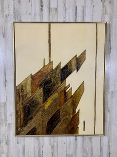 Vintage Brutal Skyline Painting on Canvas