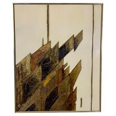 Vintage Brutal Skyline Painting on Canvas