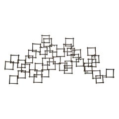Vintage Brutalist Abstract Metal Nail Wall Art Sculpture, circa 1970