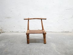 Chaise africaine brutaliste vintage