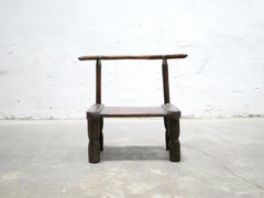 Chaise africaine brutaliste vintage
