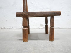 Chaise africaine brutaliste vintage