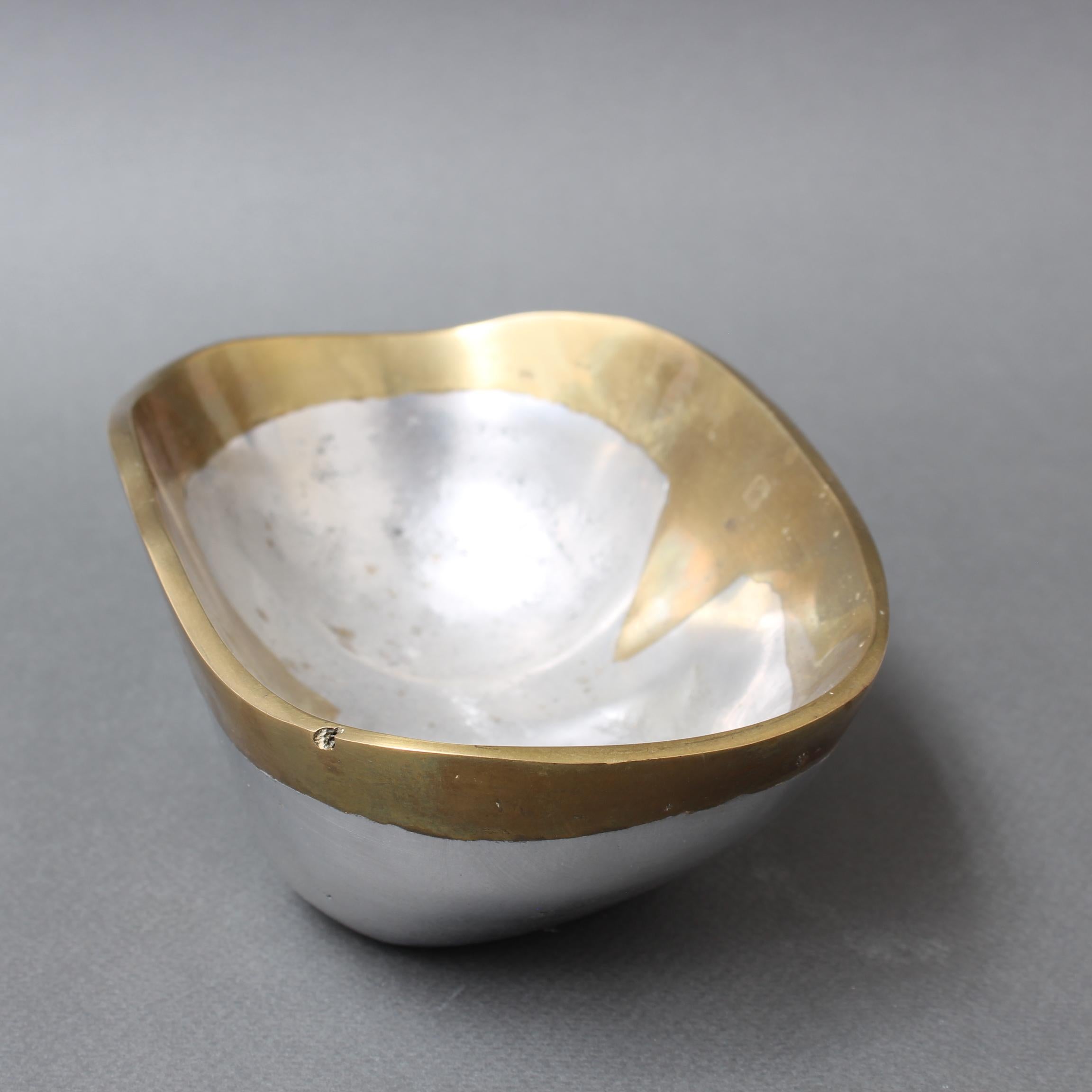 Vintage Brutalist Aluminium and Brass Bowl by David Marshall (circa 1980s) 5