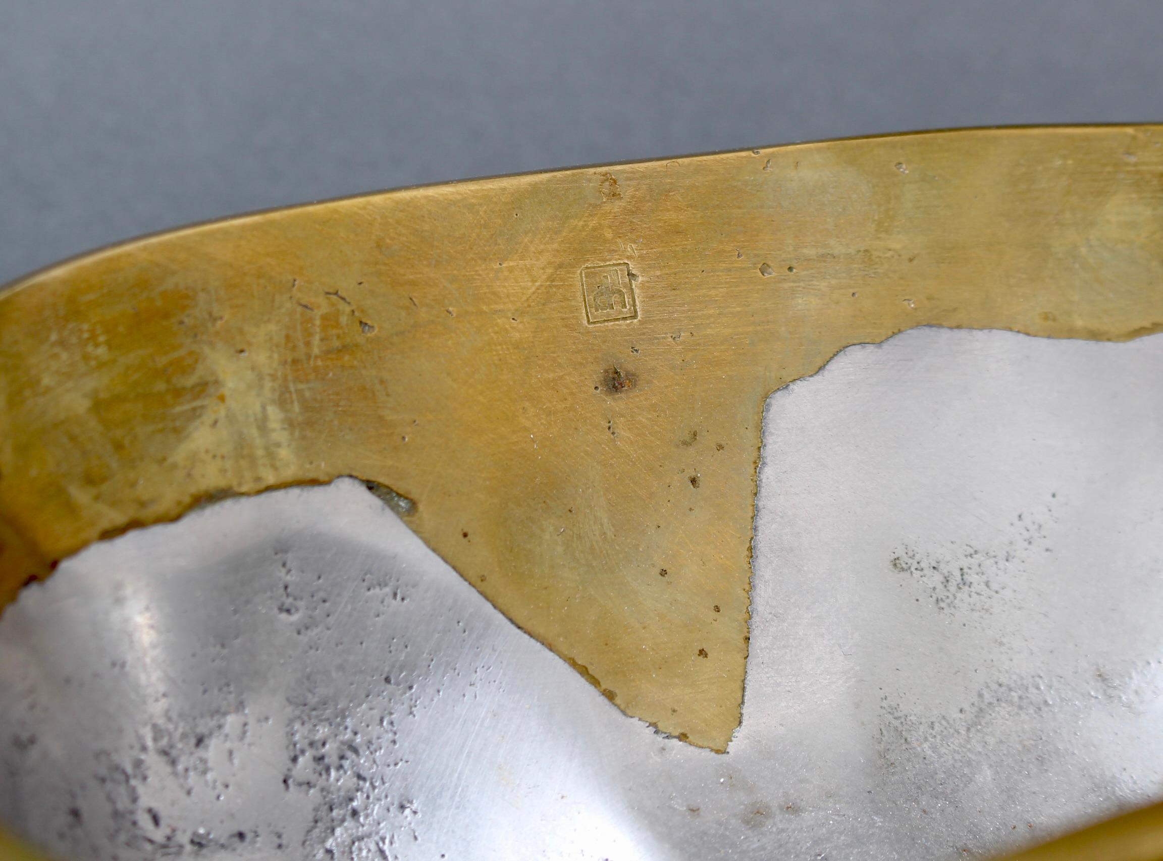 Vintage Brutalist Aluminium and Brass Bowl by David Marshall (circa 1980s) 8