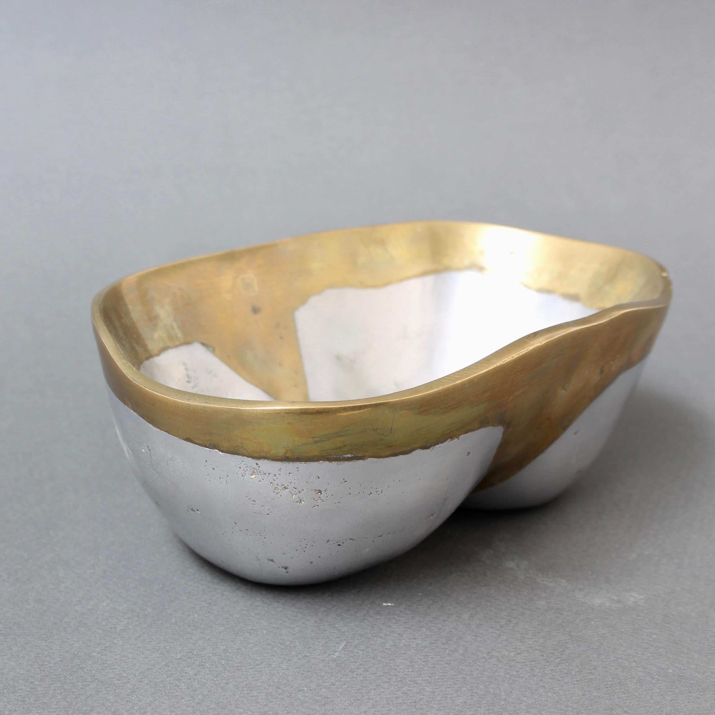 Vintage Brutalist Aluminium and Brass Bowl by David Marshall (circa 1980s) 9