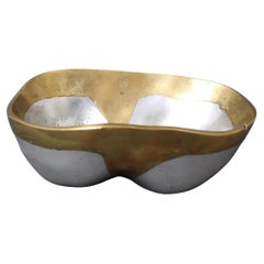 Vintage Brutalist Aluminium and Brass Bowl by David Marshall (circa 1980s)