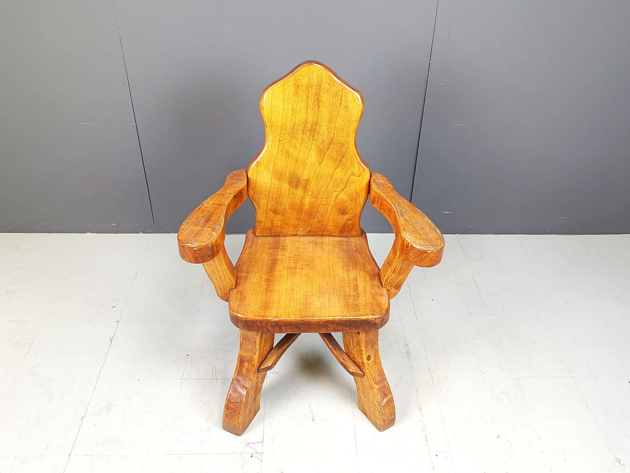 Vintage brutalist armchair, 1960s (Multiple pieces in stock) In Good Condition For Sale In Leuven, Vlaams Gewest