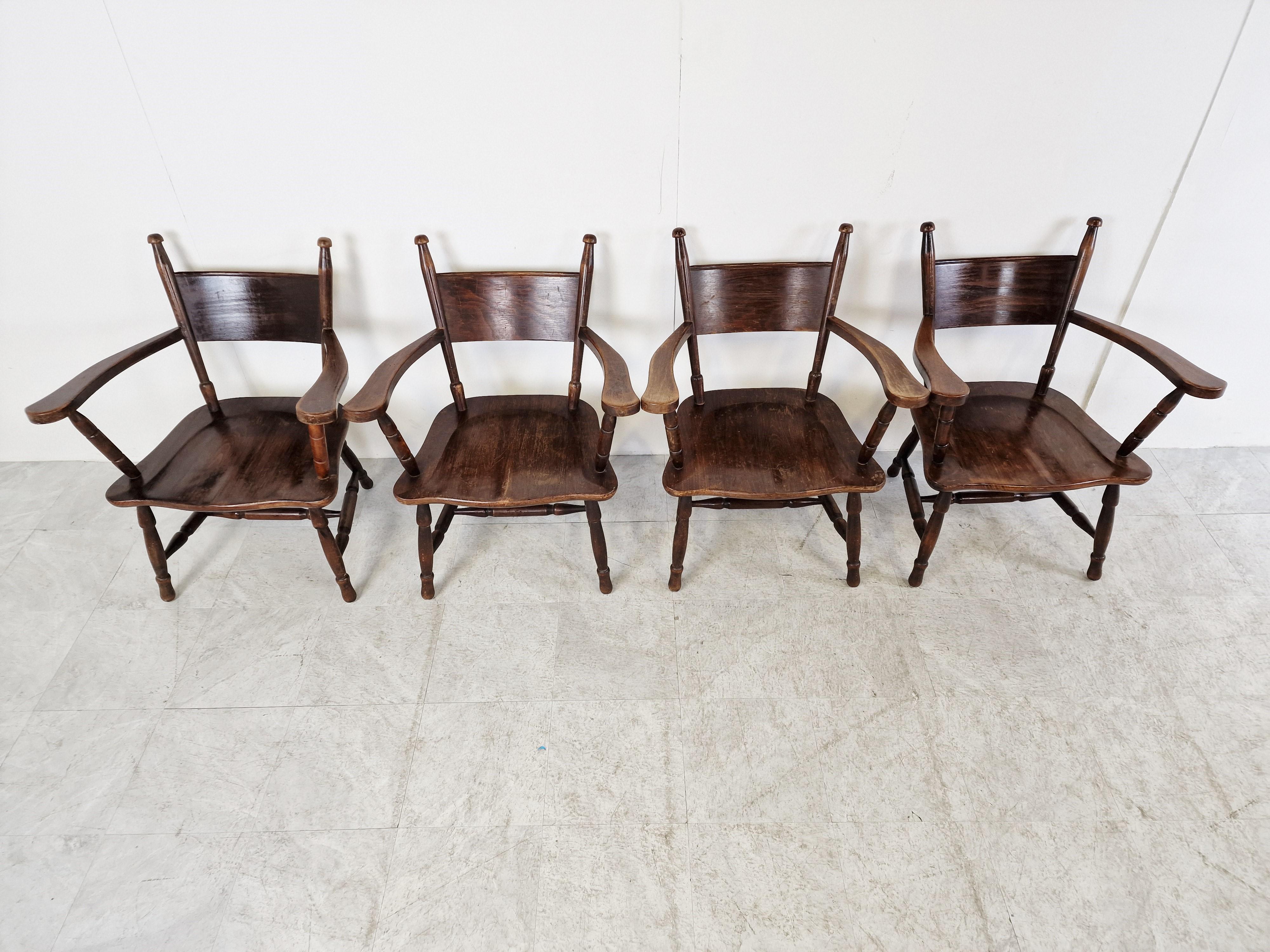 Vintage Brutalist Armchairs, 1960s, Set of 4 In Good Condition For Sale In HEVERLEE, BE