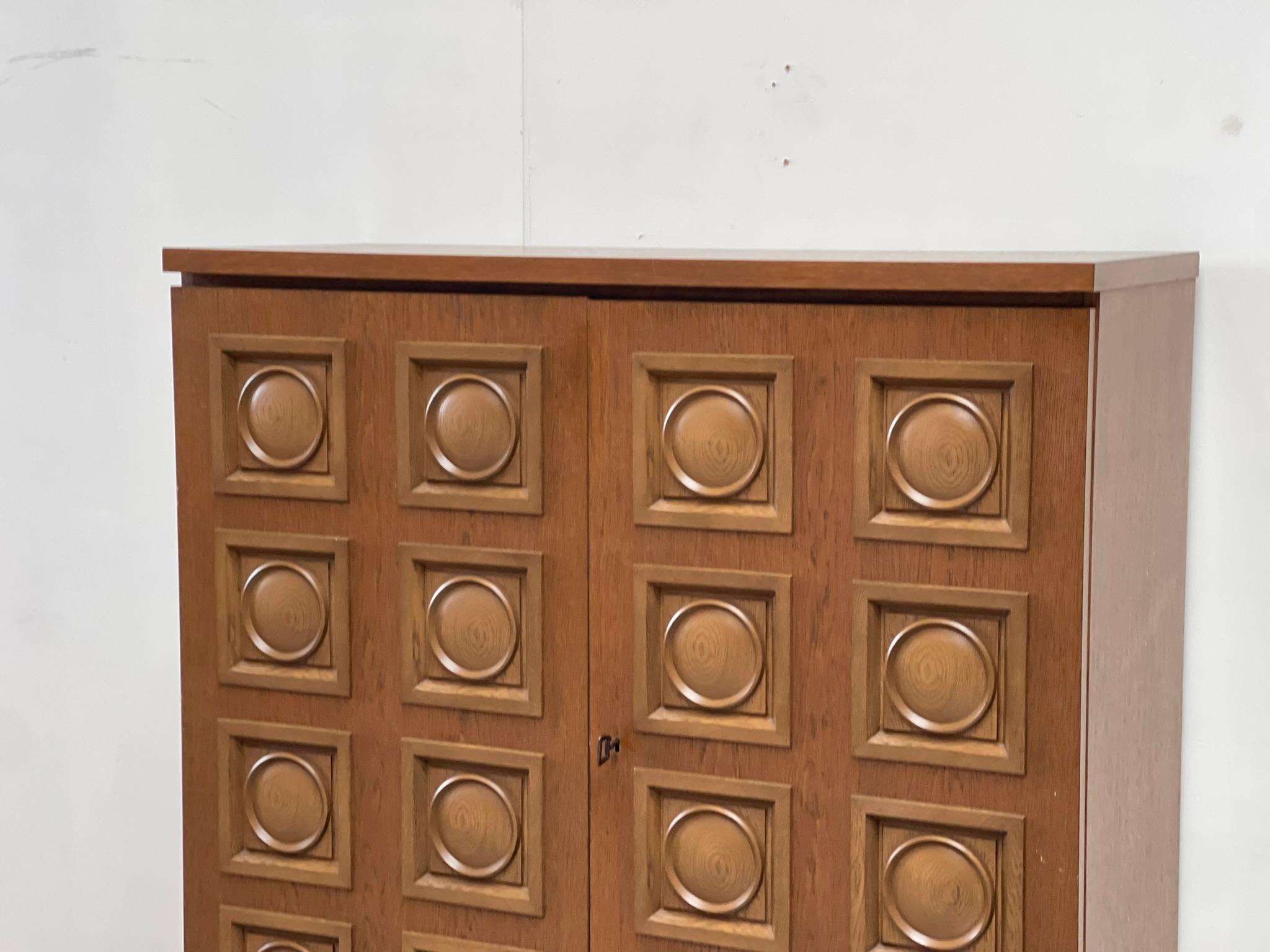 Late 20th Century Vintage  brutalist bar cabinet, 1970 For Sale