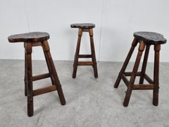 Vintage Brutalist Bar Stools, 1960s