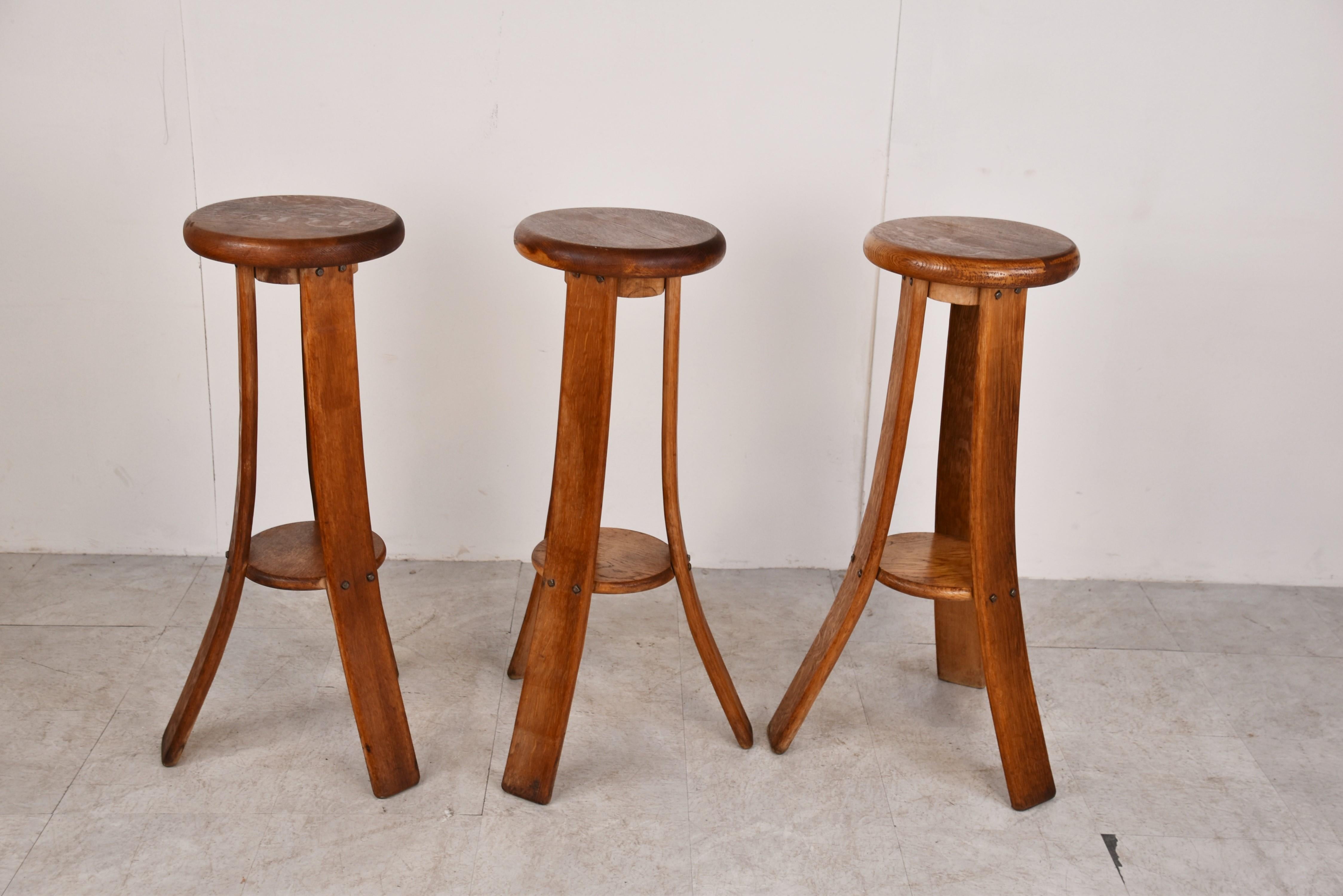 Vintage Brutalist Bar Stools, 1960s In Good Condition In HEVERLEE, BE