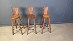Vintage brutalist bar stools, 1960s- set of 3