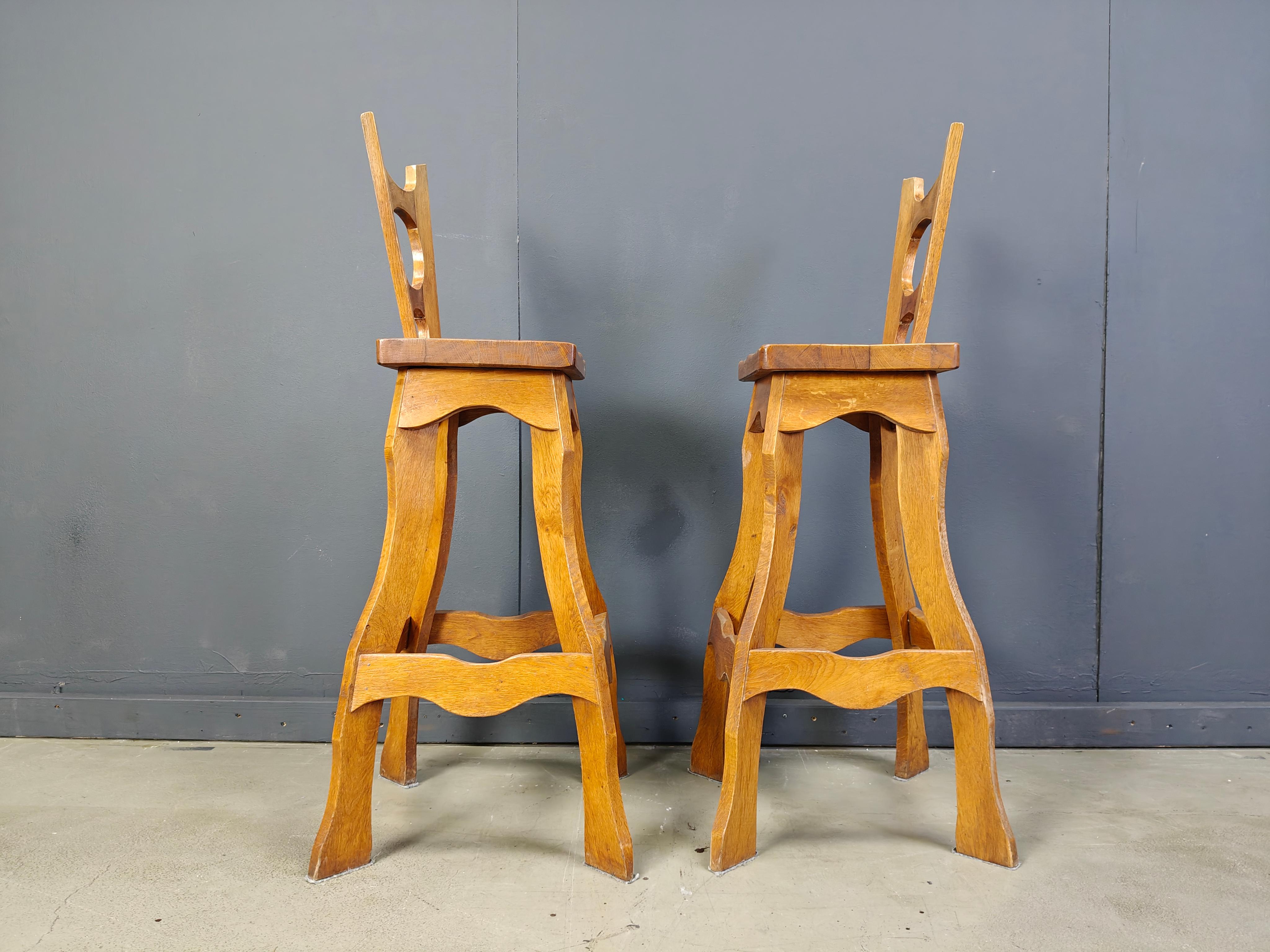 Brutalist Vintage brutalist bar stools, set of 4 - 1960s For Sale