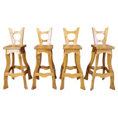 Sgabelli da bar brutalisti vintage, set di 4 - Anni '60