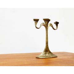 Portacandele brutalista d'epoca in bronzo, anni '70