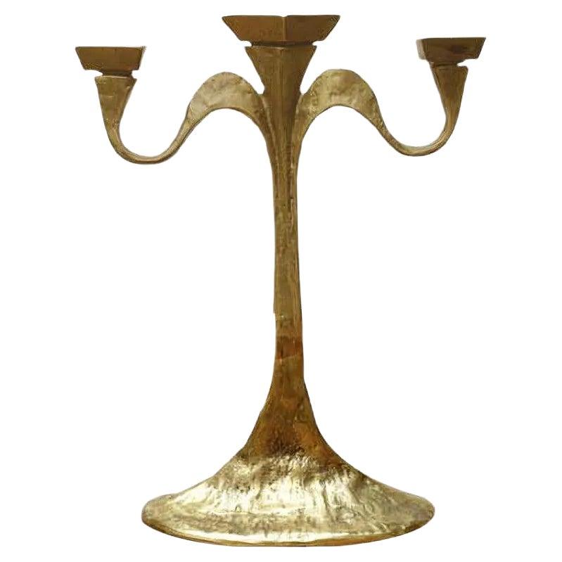 Vintage Brutalist Bronze Candleholder, 1970s
