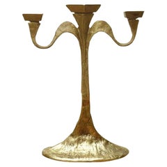 Chandelier vintage brutaliste en bronze, 1970