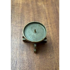 Portacandele brutalista d'epoca in bronzo di Gallo, anni '70