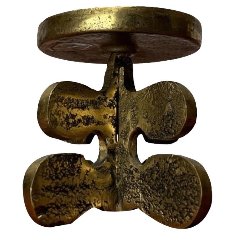 Brutalistischer Vintage-Kerzenhalter aus Bronze von Gallo, 1970er Jahre