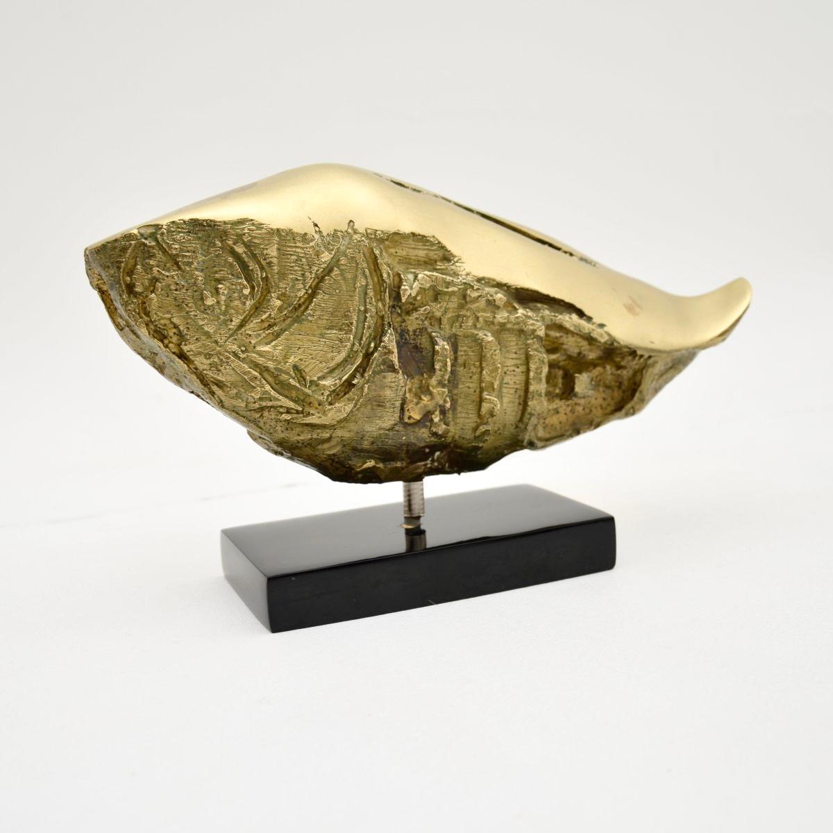 Brutalistische Fischskulptur aus Bronze im Vintage-Stil von Mario Agostinelli (Moderne der Mitte des Jahrhunderts)