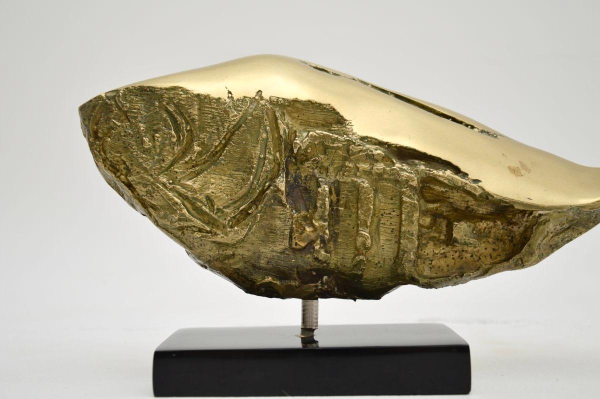 Brutalistische Fischskulptur aus Bronze im Vintage-Stil von Mario Agostinelli (Ende des 20. Jahrhunderts)
