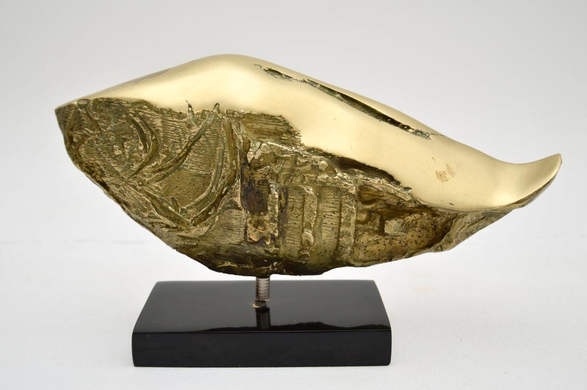 Brutalistische Fischskulptur aus Bronze im Vintage-Stil von Mario Agostinelli 1