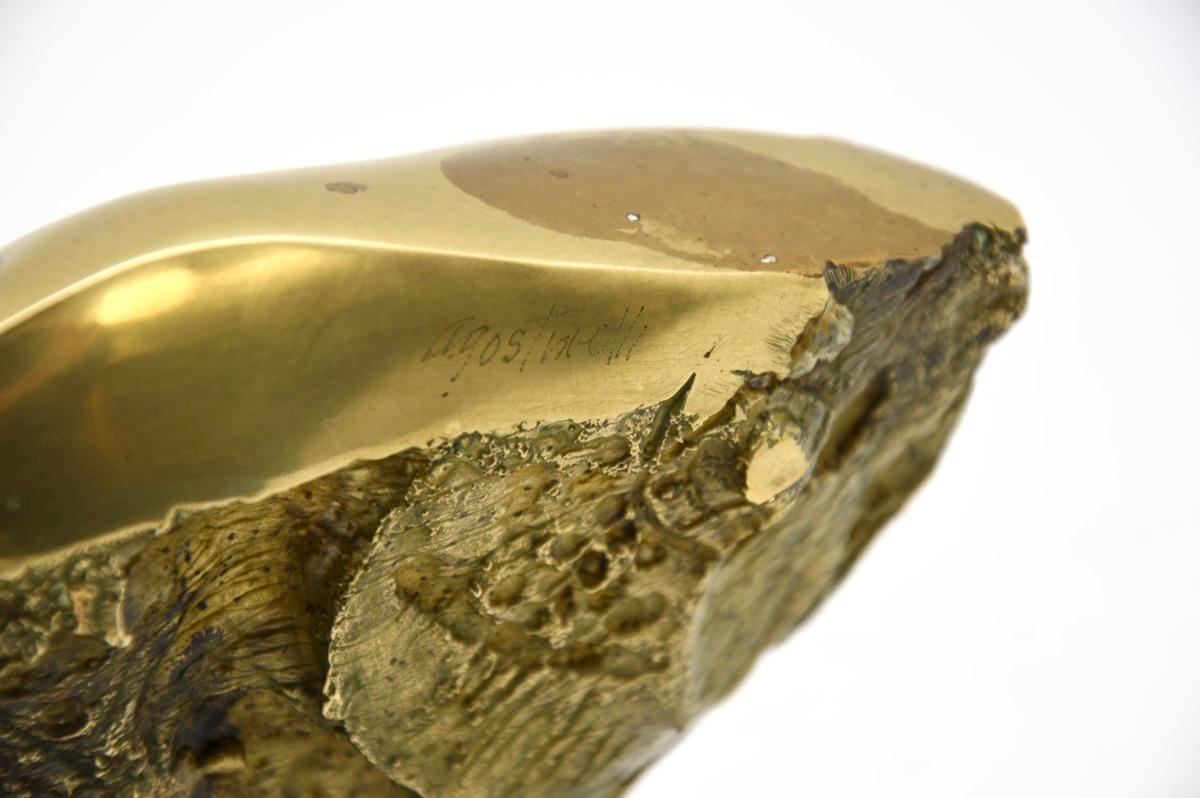 Brutalistische Fischskulptur aus Bronze im Vintage-Stil von Mario Agostinelli 2