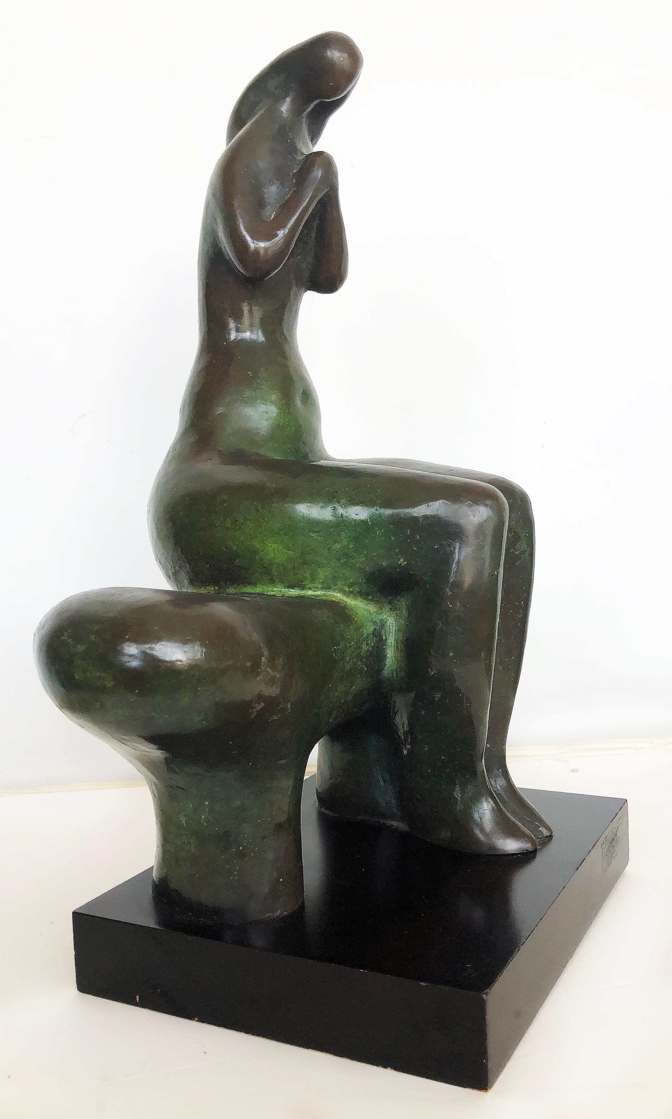 Namibian Vintage Brutalist Bronze Nude Sculpture by Dorter Berner, Namibia