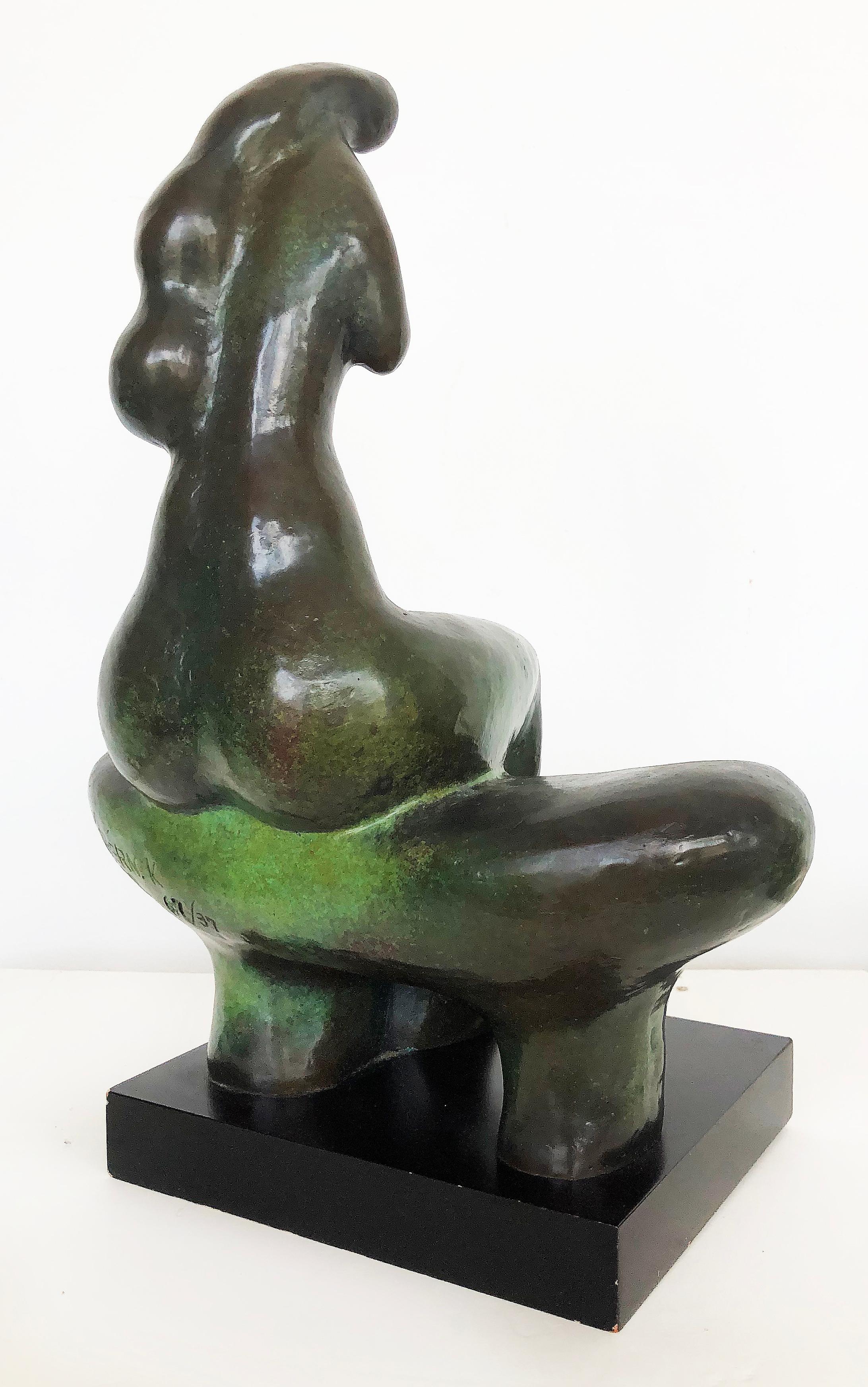 20th Century Vintage Brutalist Bronze Nude Sculpture by Dorter Berner, Namibia