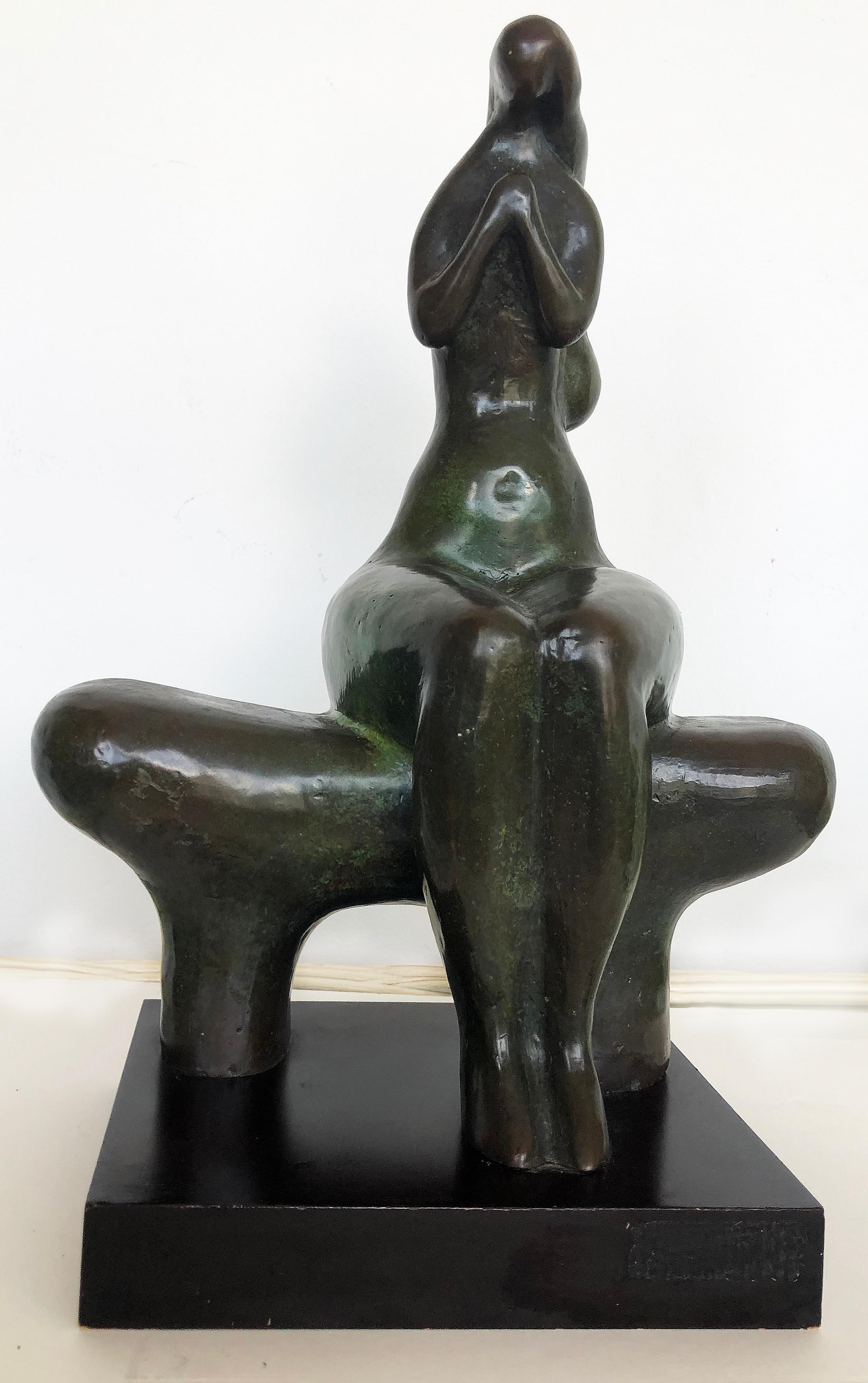 Vintage Brutalist Bronze Nude Sculpture by Dorter Berner, Namibia 3