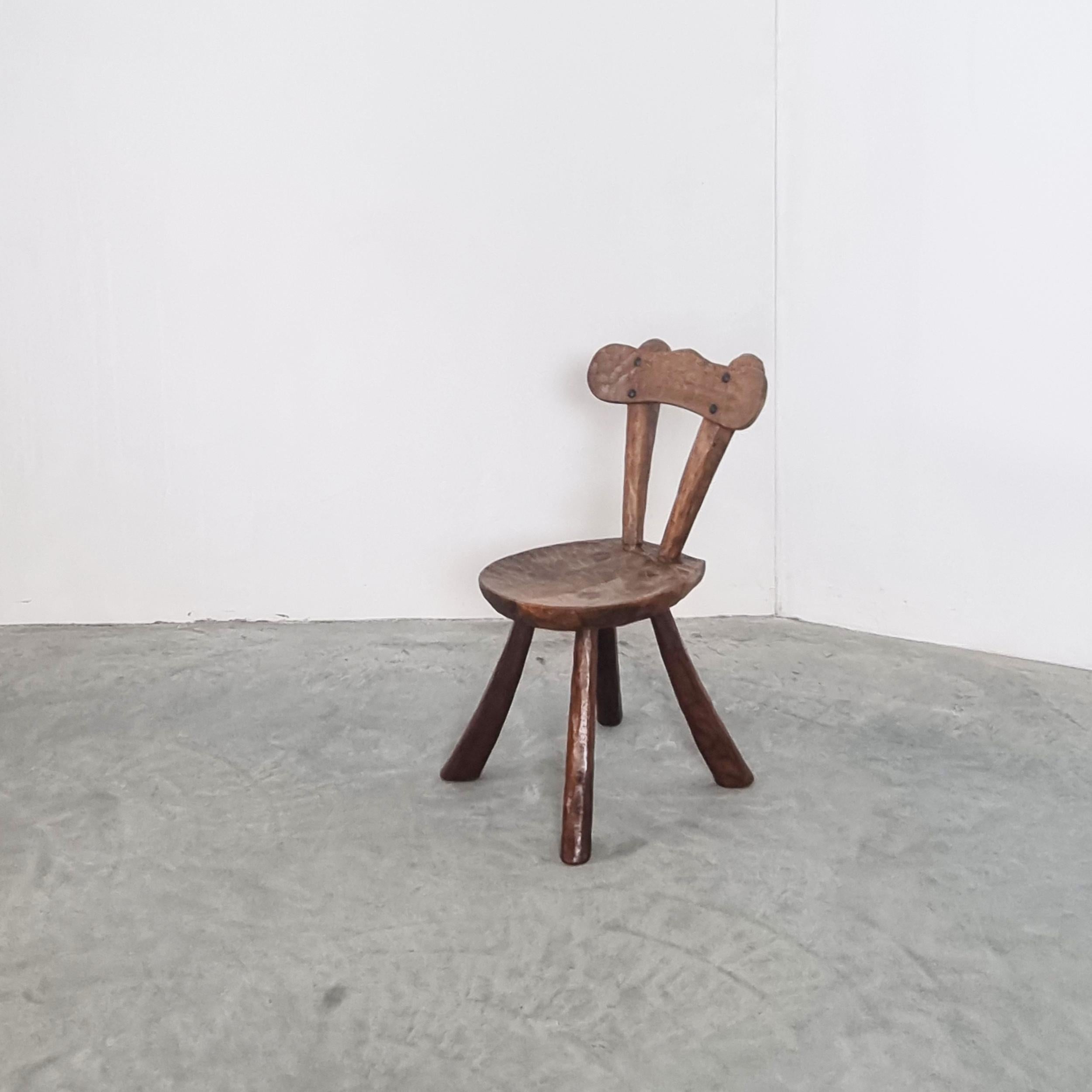 French Vintage Brutalist Chair, 1950s
