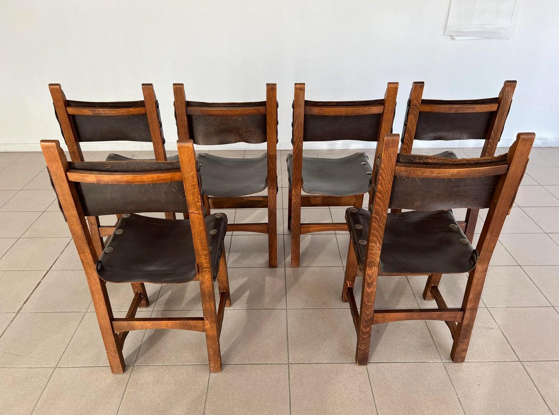 Sedie brutaliste d'epoca di Navarro Argudo, Spagna - set di 6 in vendita 5