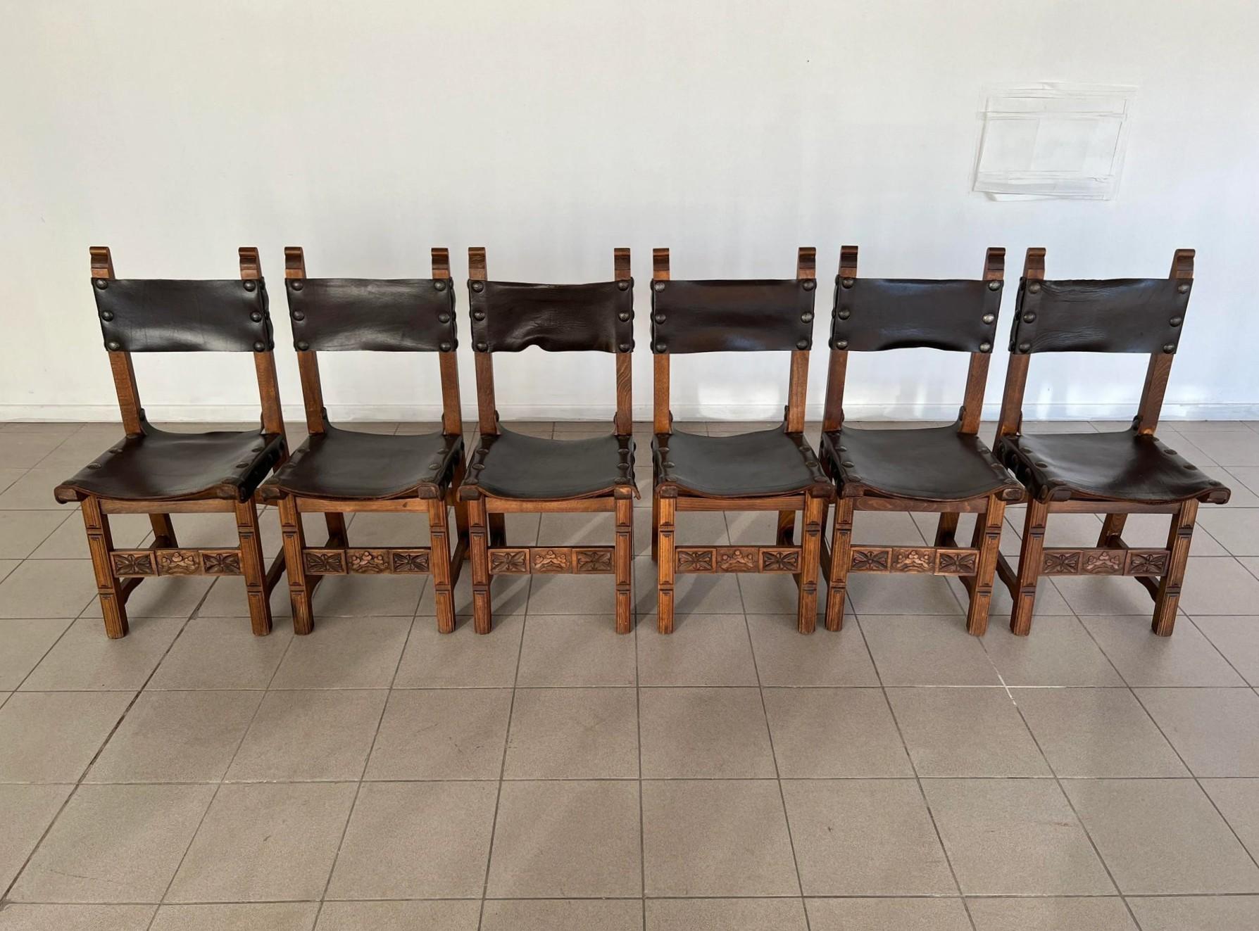 Brutalismo Sedie brutaliste d'epoca di Navarro Argudo, Spagna - set di 6 in vendita