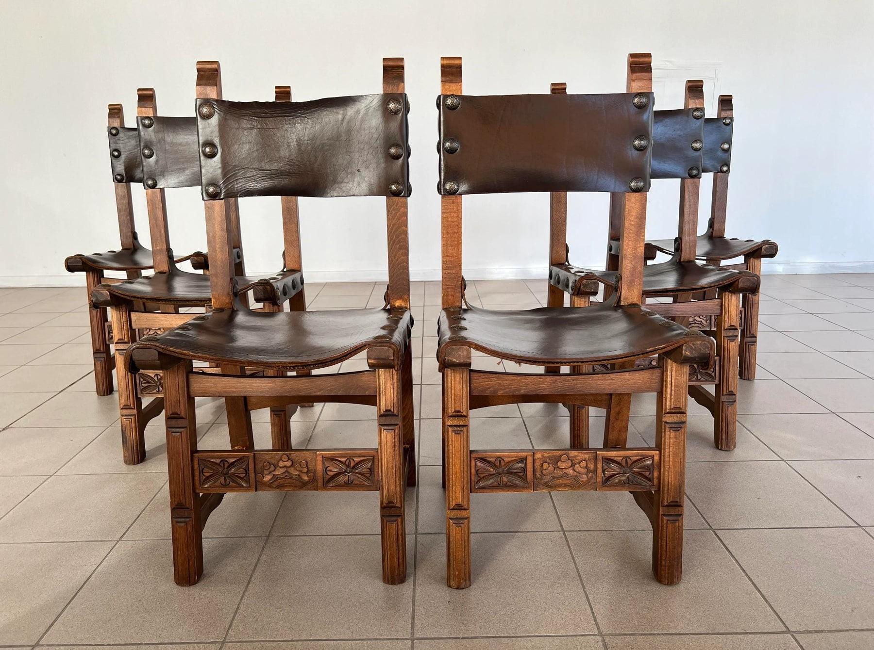 Sedie brutaliste d'epoca di Navarro Argudo, Spagna - set di 6 in vendita 1