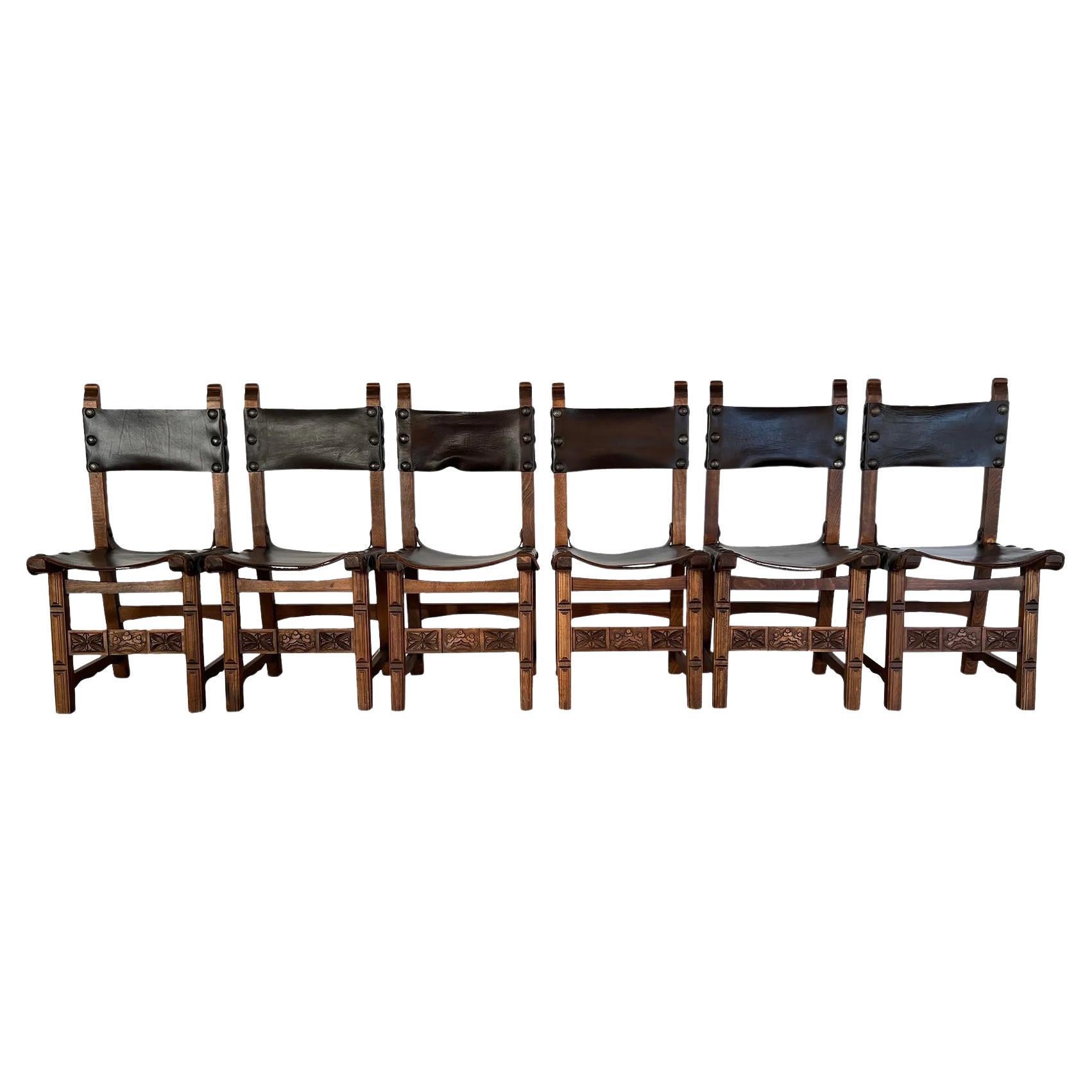 Sedie brutaliste d'epoca di Navarro Argudo, Spagna - set di 6 in vendita