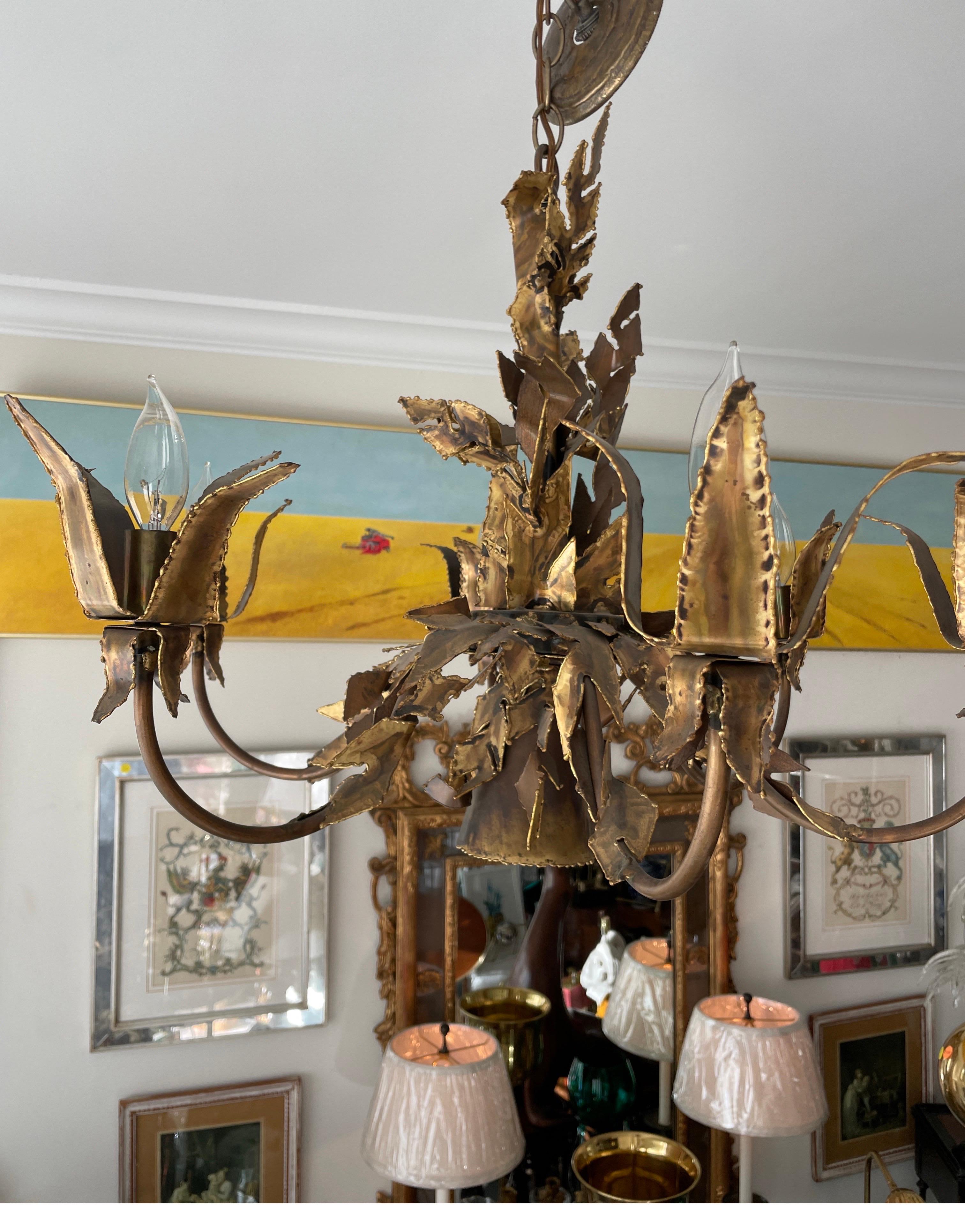 20th Century Vintage Brutalist Chandelier by Tom Greene For Sale