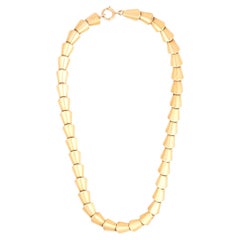 Vintage Brutalist choker 14k yellow gold necklace